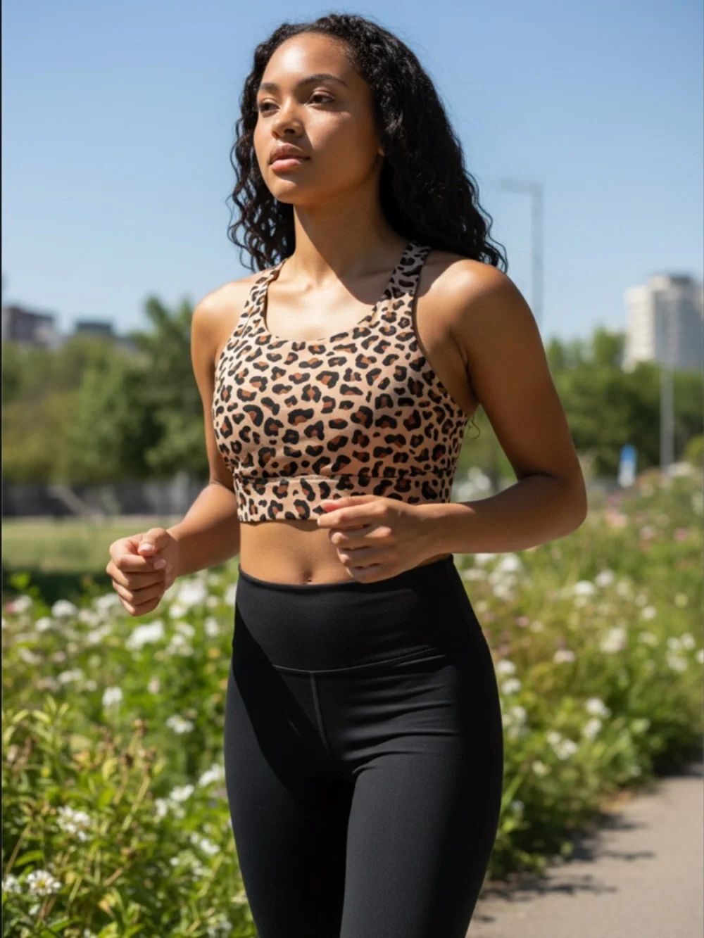 FABLETICS No Bounce Sports Bra - Leopard L
